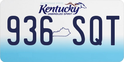 KY license plate 936SQT