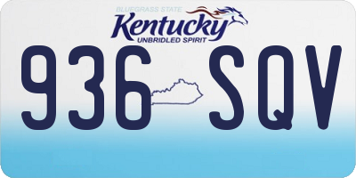 KY license plate 936SQV