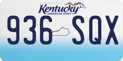 KY license plate 936SQX