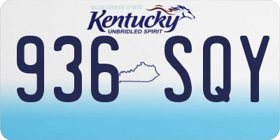 KY license plate 936SQY