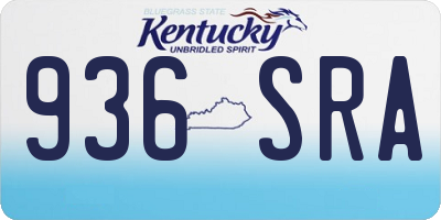 KY license plate 936SRA