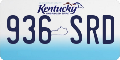 KY license plate 936SRD