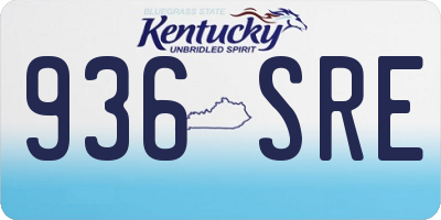 KY license plate 936SRE