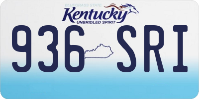 KY license plate 936SRI