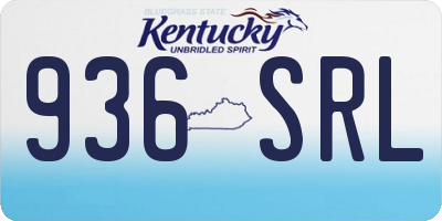 KY license plate 936SRL
