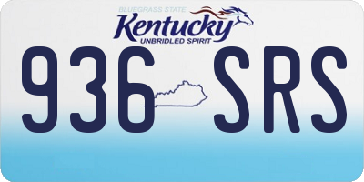 KY license plate 936SRS