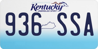 KY license plate 936SSA