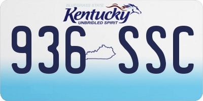 KY license plate 936SSC