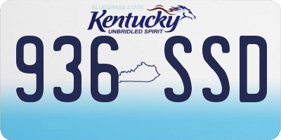KY license plate 936SSD
