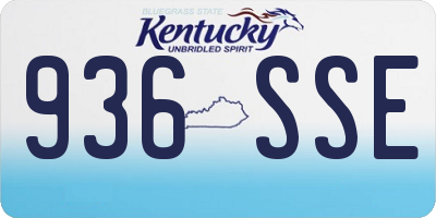KY license plate 936SSE