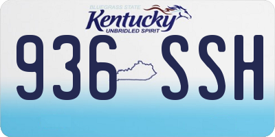 KY license plate 936SSH