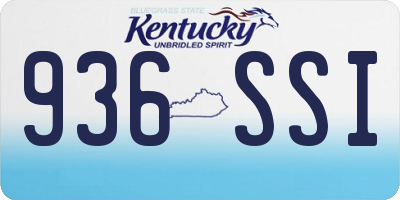 KY license plate 936SSI