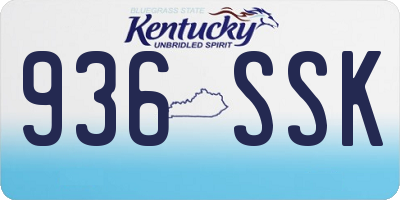 KY license plate 936SSK