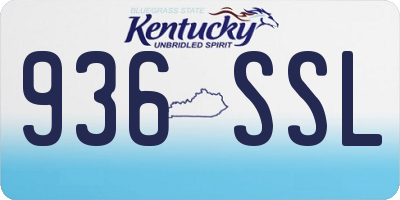 KY license plate 936SSL