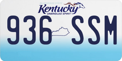 KY license plate 936SSM