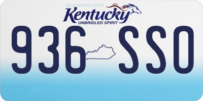 KY license plate 936SSO