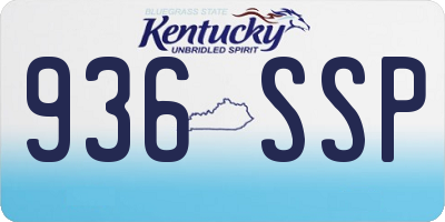 KY license plate 936SSP