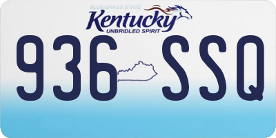 KY license plate 936SSQ