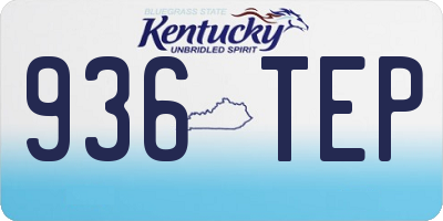 KY license plate 936TEP