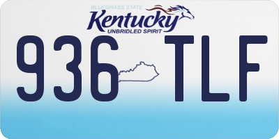 KY license plate 936TLF
