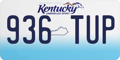 KY license plate 936TUP