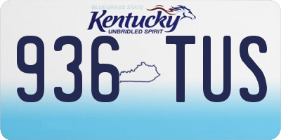 KY license plate 936TUS