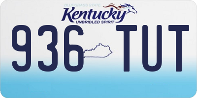 KY license plate 936TUT