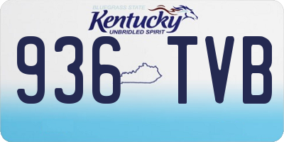 KY license plate 936TVB