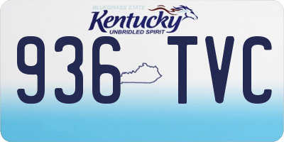 KY license plate 936TVC