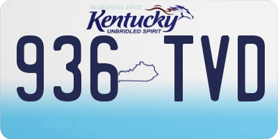 KY license plate 936TVD