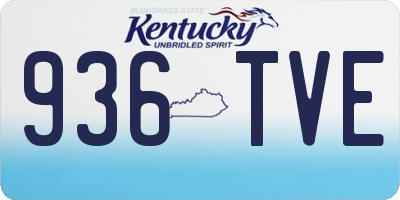 KY license plate 936TVE