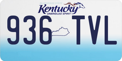KY license plate 936TVL