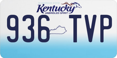KY license plate 936TVP