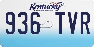 KY license plate 936TVR