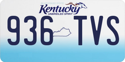 KY license plate 936TVS