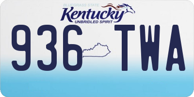 KY license plate 936TWA