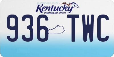 KY license plate 936TWC