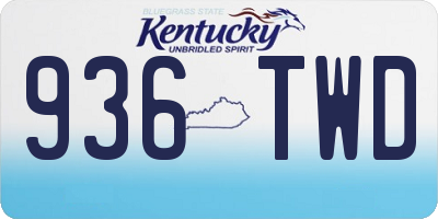 KY license plate 936TWD