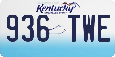 KY license plate 936TWE