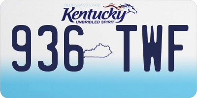 KY license plate 936TWF