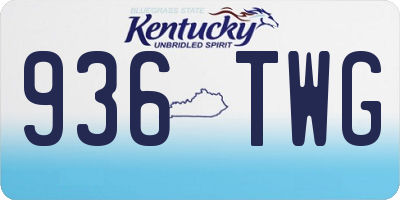 KY license plate 936TWG