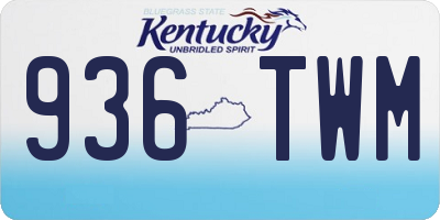 KY license plate 936TWM