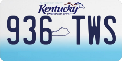 KY license plate 936TWS