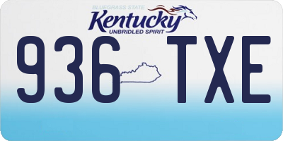 KY license plate 936TXE