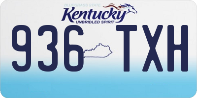 KY license plate 936TXH