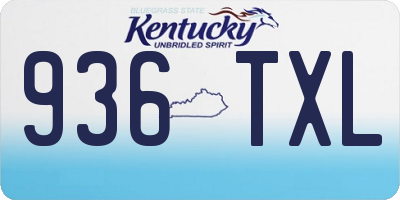 KY license plate 936TXL
