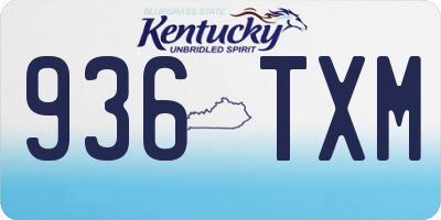 KY license plate 936TXM