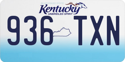 KY license plate 936TXN