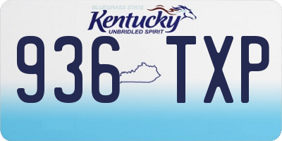KY license plate 936TXP