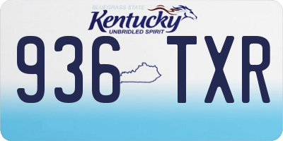 KY license plate 936TXR